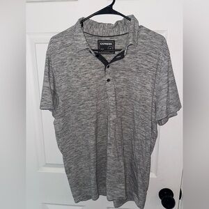 Express Heather Gray Polo Shirt